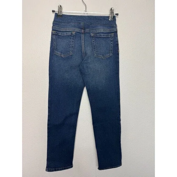Lands End Boys Small Iron Knee Stretch Pull On Jeans Dark Wash Denim NWT - Picture 6 of 13
